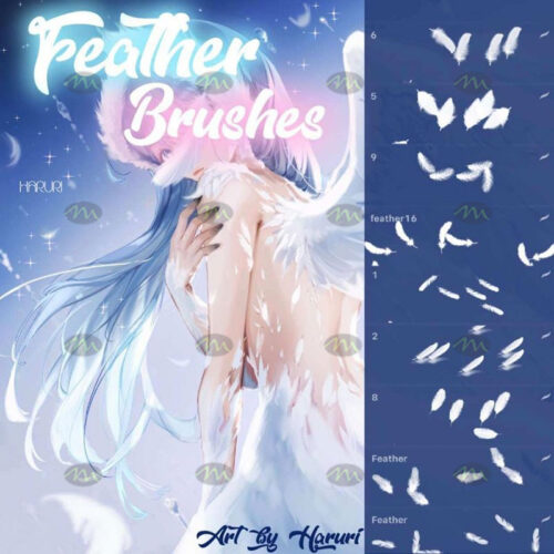 download Anime Angel Feather Procreate Brushes procreate