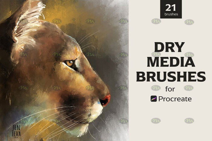 download 21 dry media texture Procreate brushes procreate