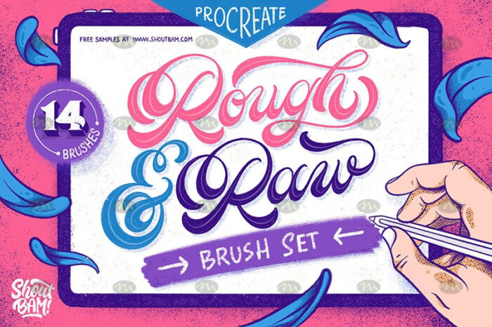 download Procreate Rough Texture Font Brushes procreate