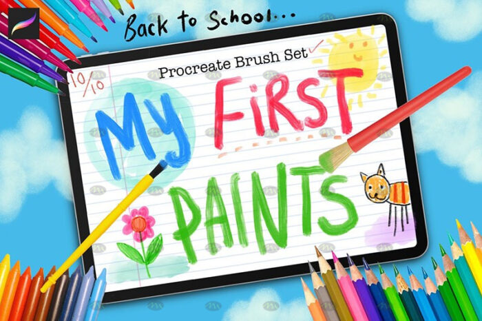 download 23 Procreate brushes for children’s watercolors procreate