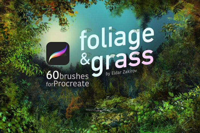 Download 60 Leaf and Grass Procreate Brushes procreate