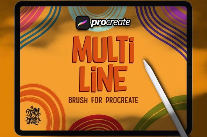 8 Multiline Brush Procreate Brushes  download procreate